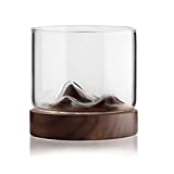 BYCZSYHCJ Vasos de whisky de vidrio, estilo antiguo, vaso, montaña, creativo, taza, vaso pequeño de agua, copa de vino, 2 piezas, un juego, vasos de agua de vidrio de 4 oz (Color: C)